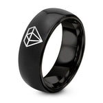 Gifts for Wife Birthday – black tungsten keyframe diamond ring