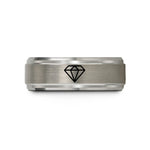 tungsten wedding ring – silver tungsten keyframe diamond wedding band