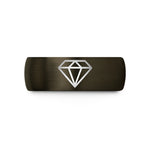 birthday present for wife – gunmetal & black tungsten keyframe diamond wedding band