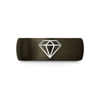 birthday present for wife – gunmetal & black tungsten keyframe diamond wedding band