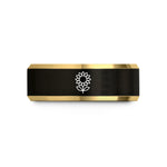 special present for wife – black & gold tungsten sunflower wedding band