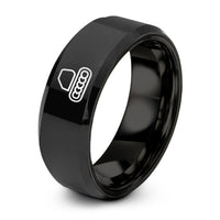 personalized presents for her – black tungsten excavator track links ring