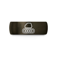 personalized presents for her – gunmetal & black tungsten excavator track links wedding band
