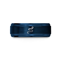best presents for her – blue tungsten route dotted line wedding band