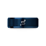 top presents for ladies – blue tungsten route dotted line wedding band