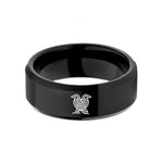 thoughtful presents for wife – black tungsten two ravens wedding band