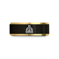 unique ideas for her – black & gold tungsten brick oven wedding band