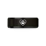 thoughtful presents for grandma – black tungsten heart paw wedding band