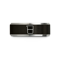 special presents for ladies – black & silver tungsten mixing glass wedding band