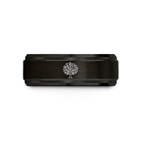 best presents for grandma – black & rose gold tungsten spring bird wedding band