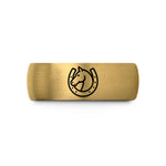 special presents for ladies – black & gold tungsten horse left horseshoe wedding band
