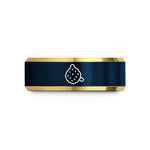 stylish rings for her – gold & blue tungsten hush puppies wedding band