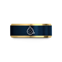 stylish rings for her – gold & blue tungsten hush puppies wedding band
