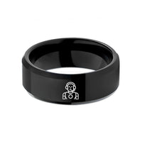 special presents for her – black tungsten robot operator wedding band