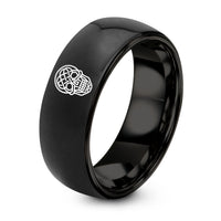 Gifts for Women Over 80 – black tungsten celtic knot skull ring