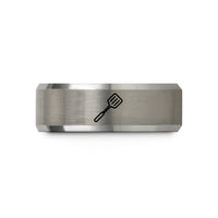 best presents for grandma – black & gray tungsten slotted wedding band