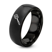 Gifts for Women Over 80 – black tungsten slotted ring