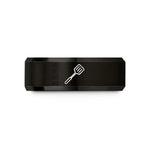 special presents for seniors – black tungsten slotted wedding band