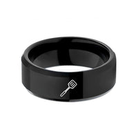 thoughtful presents for ladies – black tungsten slotted wedding band
