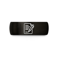 wedding bands for couples – black tungsten contract pen wedding band