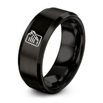 silver rings for her – black tungsten contract pen ring