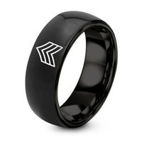 Gifts Sets for Her – black tungsten sergeant chevrons ring