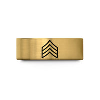 wedding sets for her – gold tungsten sergeant chevrons wedding band