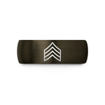 tungsten bands for men – gunmetal & black tungsten sergeant chevrons wedding band