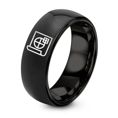 Blueprint – Tungsten Wedding Band, 8 mm, Black Comfort-Fit Unisex