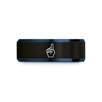special presents for moms – black & blue tungsten foam finger wedding band