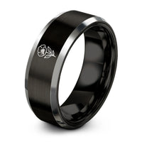 present ideas for mom – black & grey tungsten poppy flower ring