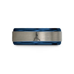 unique presents for mother – black & blue & grey tungsten warrior i wedding band