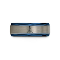 unique presents for mother – black & blue & grey tungsten warrior i wedding band