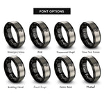 font options for inside engraving on black & grey gimbal stabilizer rings