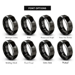font options for inside engraving on black & gray gimbal stabilizer rings