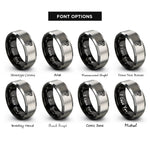 font options for inside engraving on black & gray gimbal stabilizer rings
