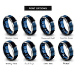font options for inside engraving on blue & grey gimbal stabilizer rings