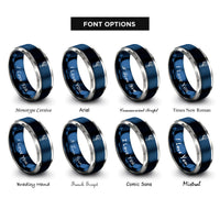 font options for inside engraving on blue & grey gimbal stabilizer rings