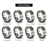 font options for inside engraving on grey gimbal stabilizer rings