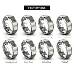 font options for inside engraving on silver gimbal stabilizer rings