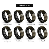 font options for inside engraving on gunmetal & black gimbal stabilizer rings