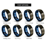 font options for inside engraving on gunmetal & blue gimbal stabilizer rings