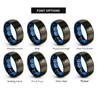 font options for inside engraving on gunmetal & blue gimbal stabilizer rings