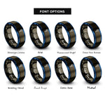 font options for inside engraving on gunmetal & blue gimbal stabilizer rings