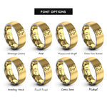 font options for inside engraving on gold & gray gingerbread cutter rings