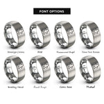 font options for inside engraving on gray gingerbread cutter rings
