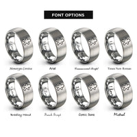 font options for inside engraving on gray gingerbread cutter rings