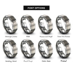 font options for inside engraving on grey gingerbread cutter rings