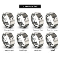 font options for inside engraving on grey gingerbread cutter rings