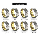 font options for inside engraving on gold & silver gingerbread house rings